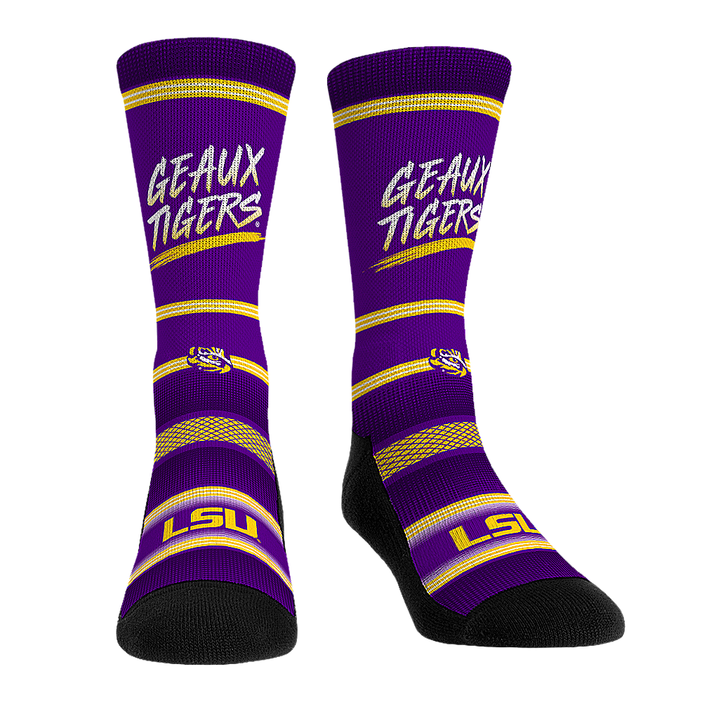LSU Tigers - Slogan (Geaux Tigers) Crew Socks