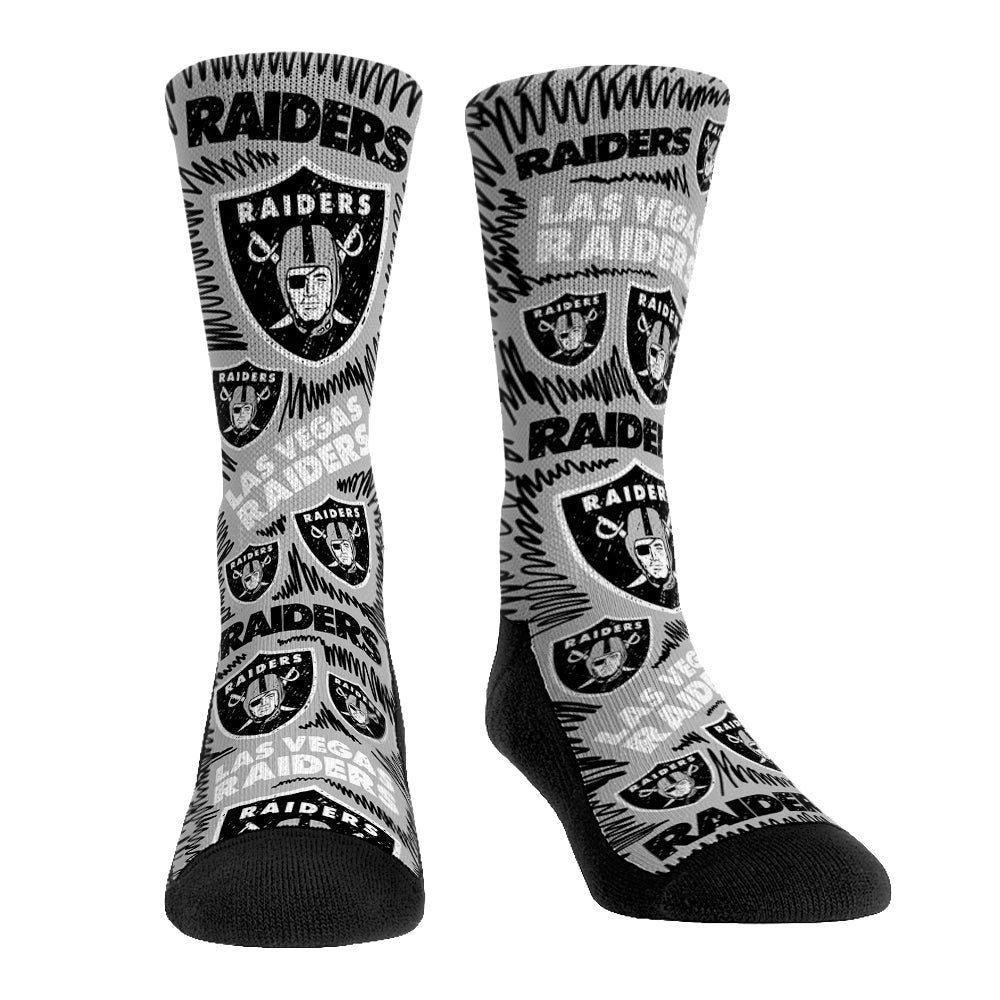 Las Vegas Raiders - Logo Sketch Crew Socks