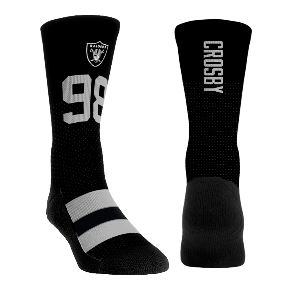 Maxx Crosby - Las Vegas Raiders - Jersey (Black) Crew Socks