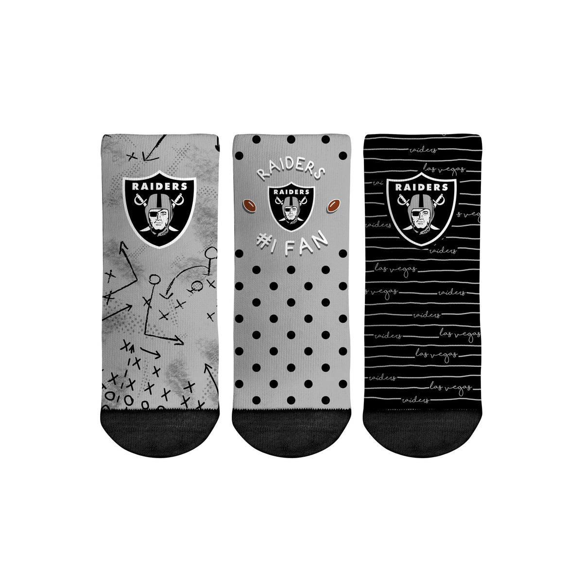 Las Vegas Raiders - Number 1 Fan 3-Pack (Toddler) Socks