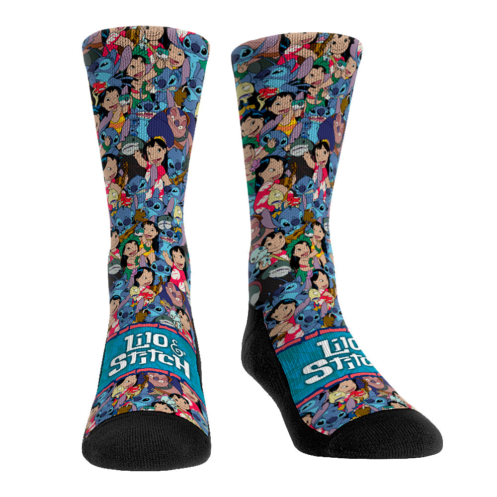 Lilo & Stitch - Stacked Characters Crew Socks