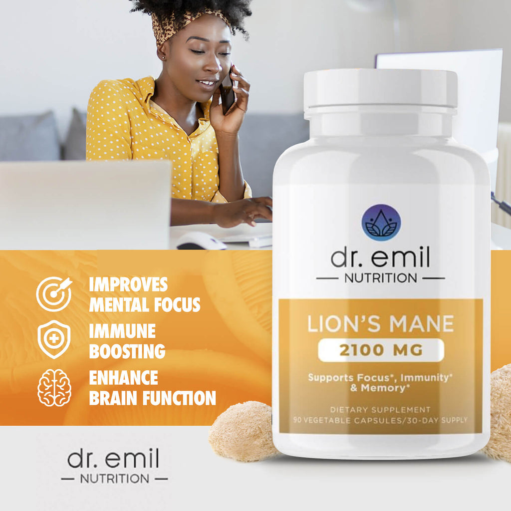 Lions Mane Mushroom Capsules by Dr Emil Nutrition