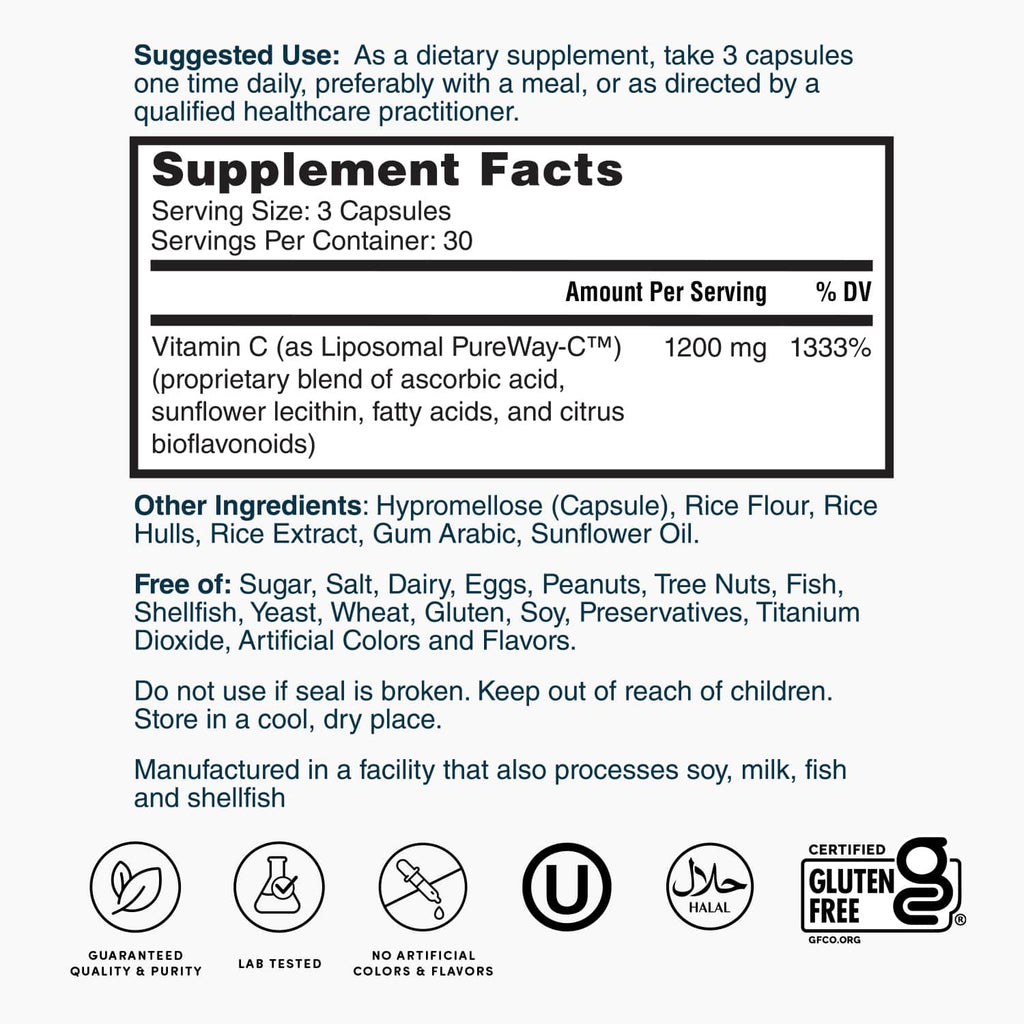 Liposomal PureWay-C® Vitamin C - 90 Capsules