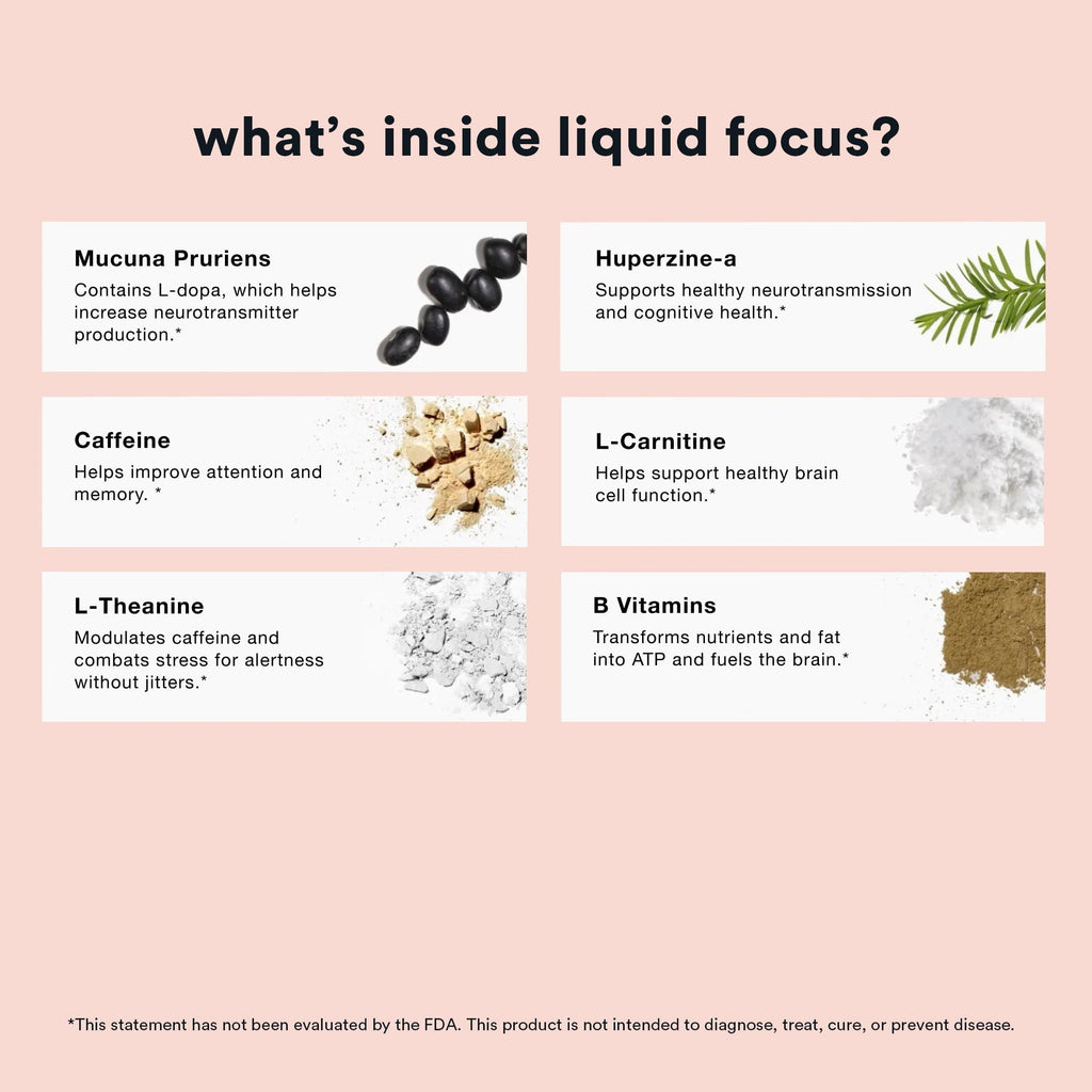liquid focus | 6, 12, or 24-Pack Berry-Flavored Energy+Focus Supplement 3.4oz.