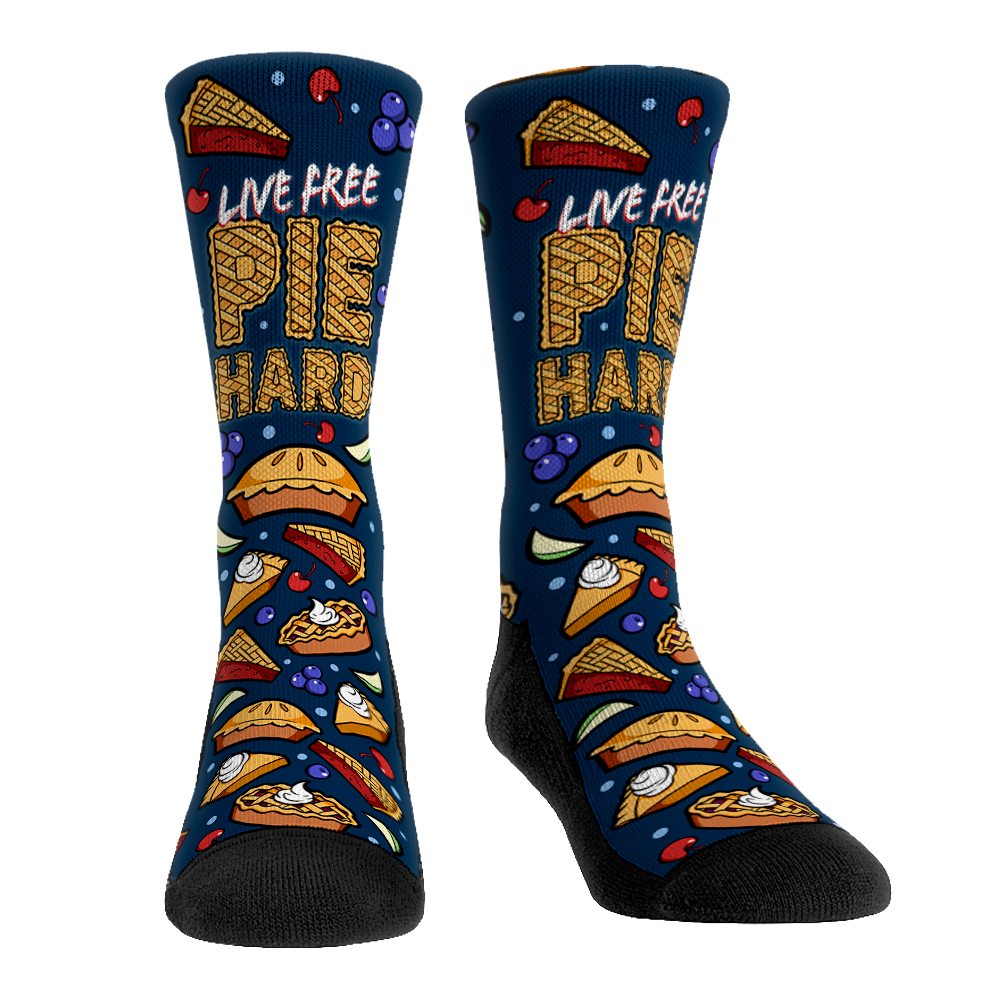 Live Free Pie Hard Crew Socks