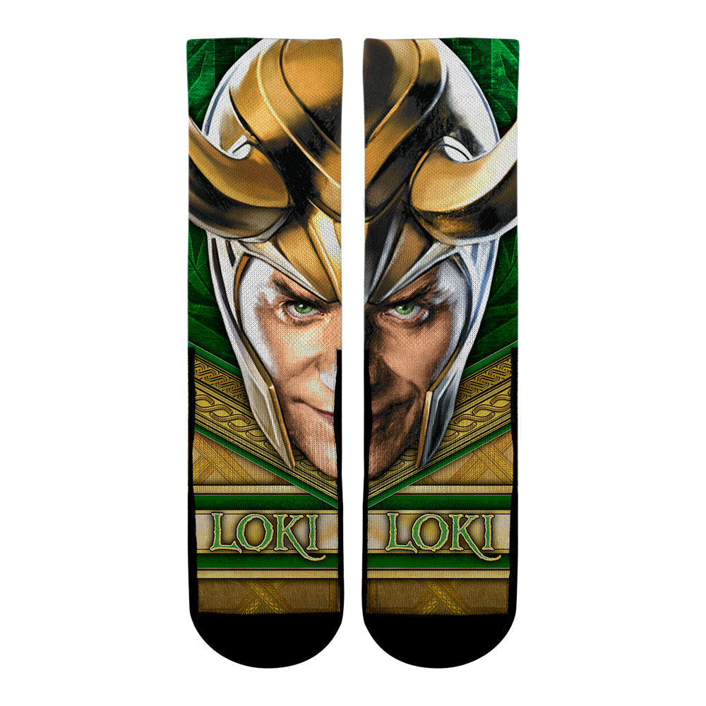 Marvel Loki - Split Face Crew Socks
