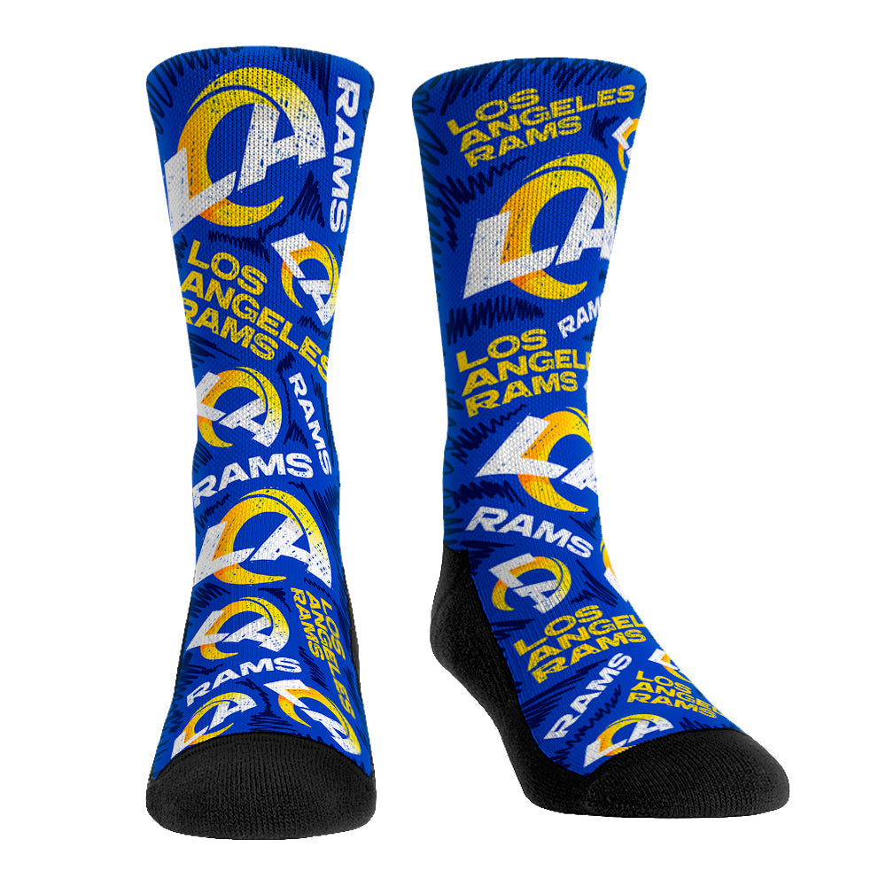 Los Angeles Rams - Logo Sketch (Royal) Crew Socks