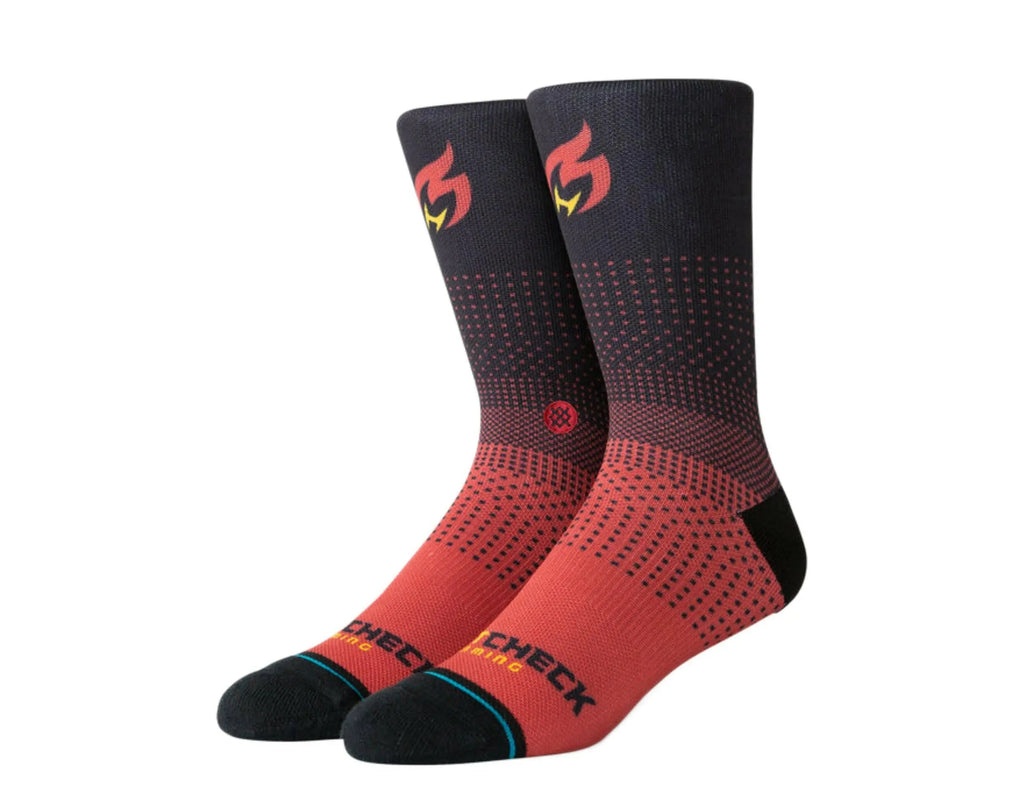 Stance NBA Miami Heat Check Gaming 2K Crew Socks Burgundy