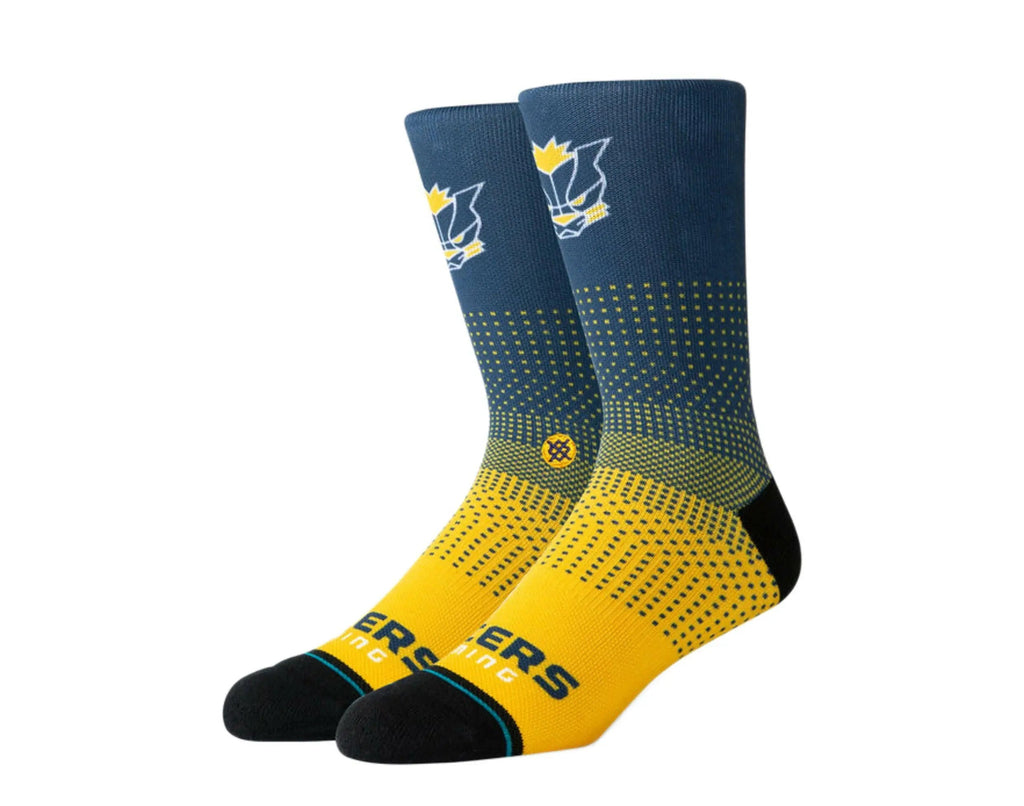 Stance Casual NBA Indiana Pacers Gaming 2K Crew Socks Navy/Yellow