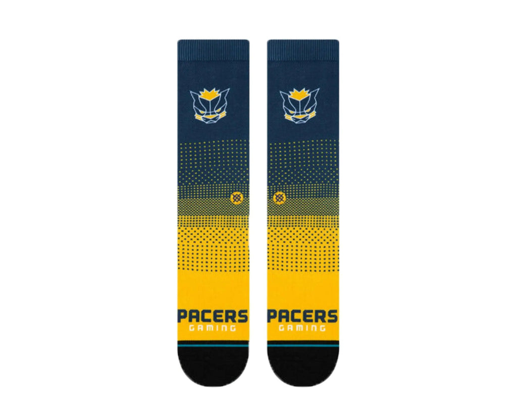 Stance Casual NBA Indiana Pacers Gaming 2K Crew Socks Navy/Yellow