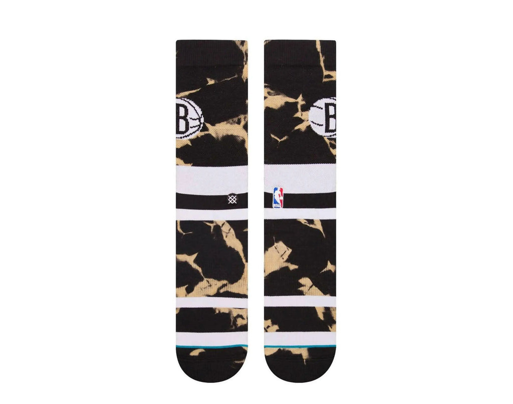 Stance Casual NBA Brooklyn Nets Acid Wash Men Crew Socks Black