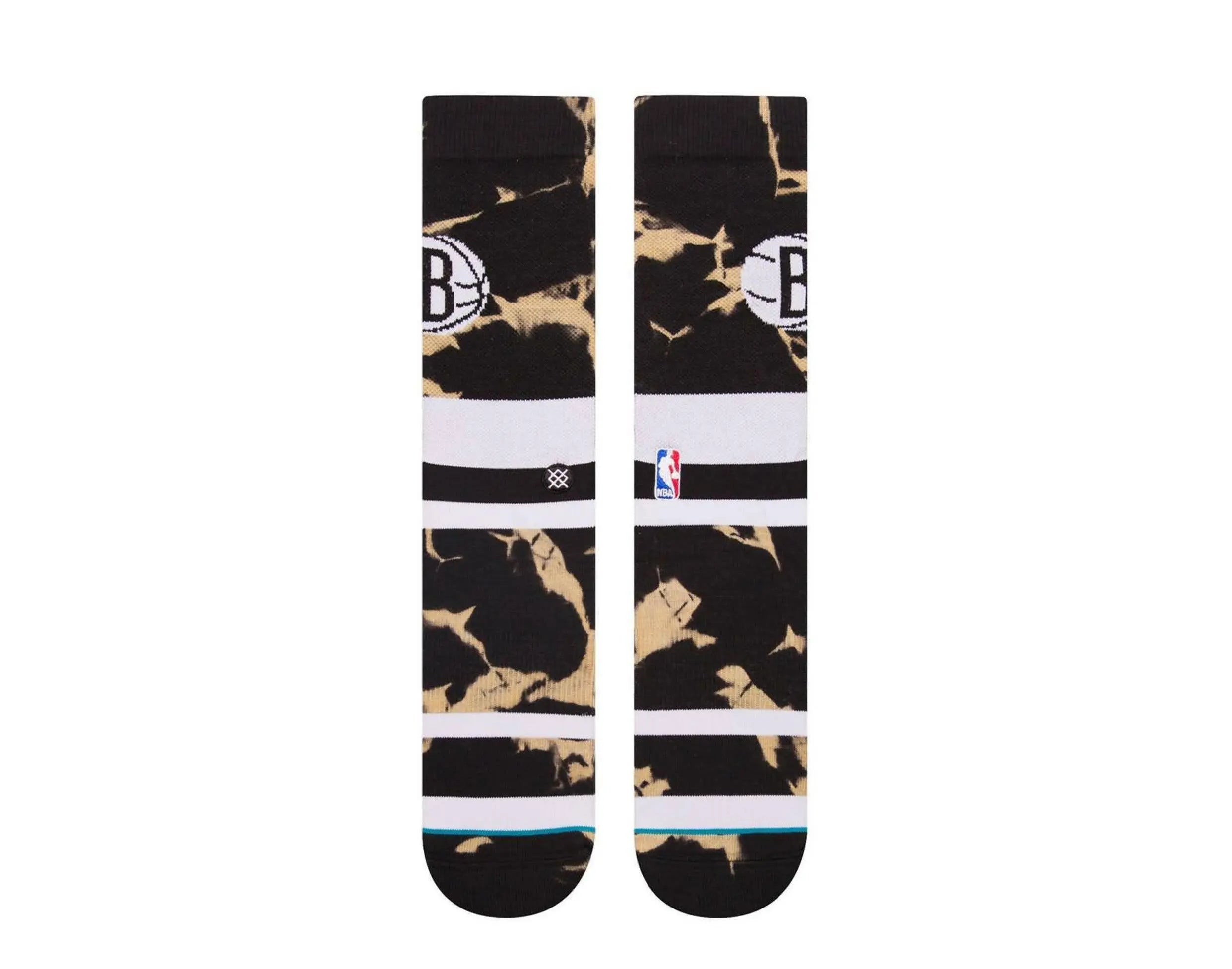 Stance Casual NBA Brooklyn Nets Acid Wash Men Crew Socks Black