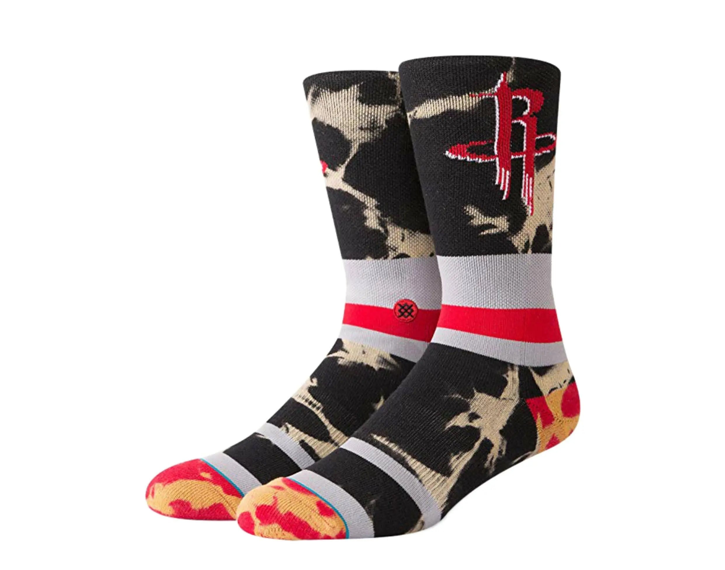 Stance Casual NBA Houston Rockets Acid Wash Men Crew Socks Red/Black