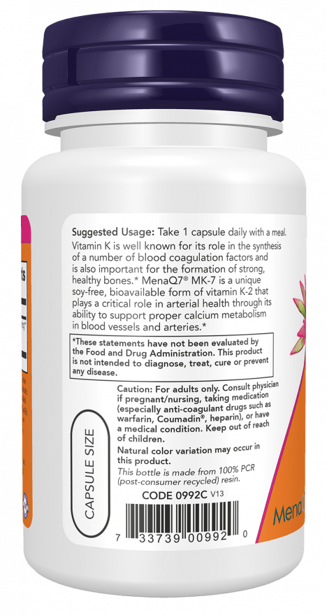 MK - 7 Vitamin K - 2 100mcg