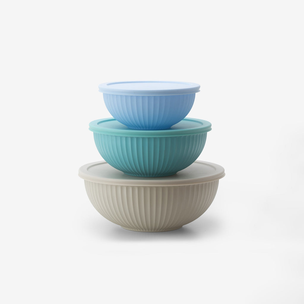 Genicook Rainbowl Three-Piece Glass Mixing Bowl Set