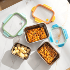 Genicook Three-Piece Rectangular Stainless Steel Food Container Set