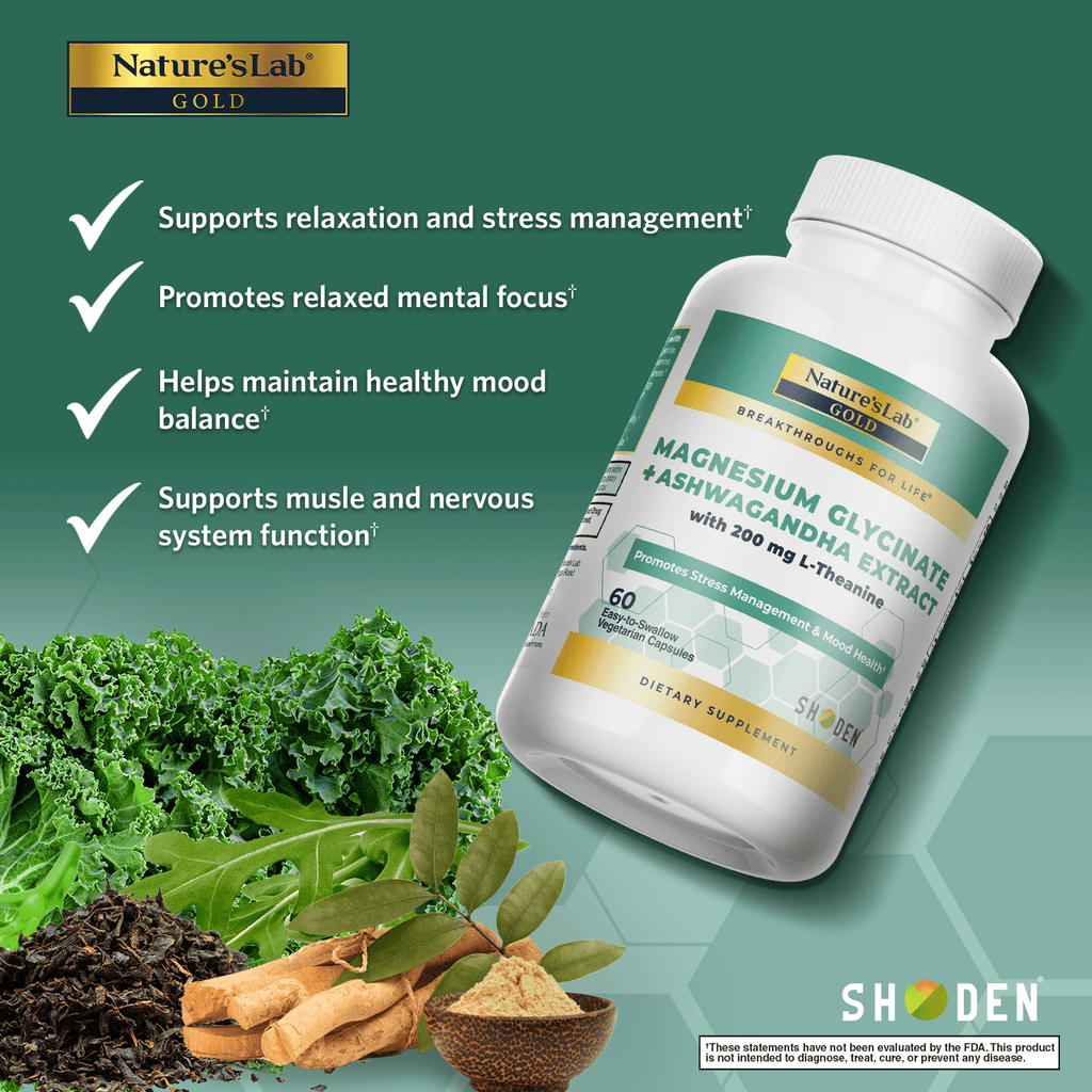 Gold Magnesium + Ashwagandha with L-Theanine - 60 Capsules