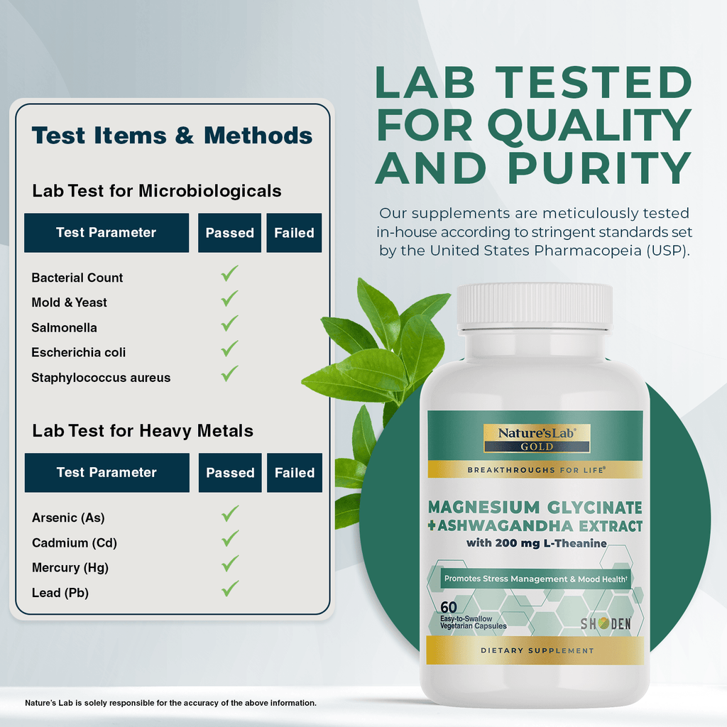 Gold Magnesium + Ashwagandha with L-Theanine - 60 Capsules