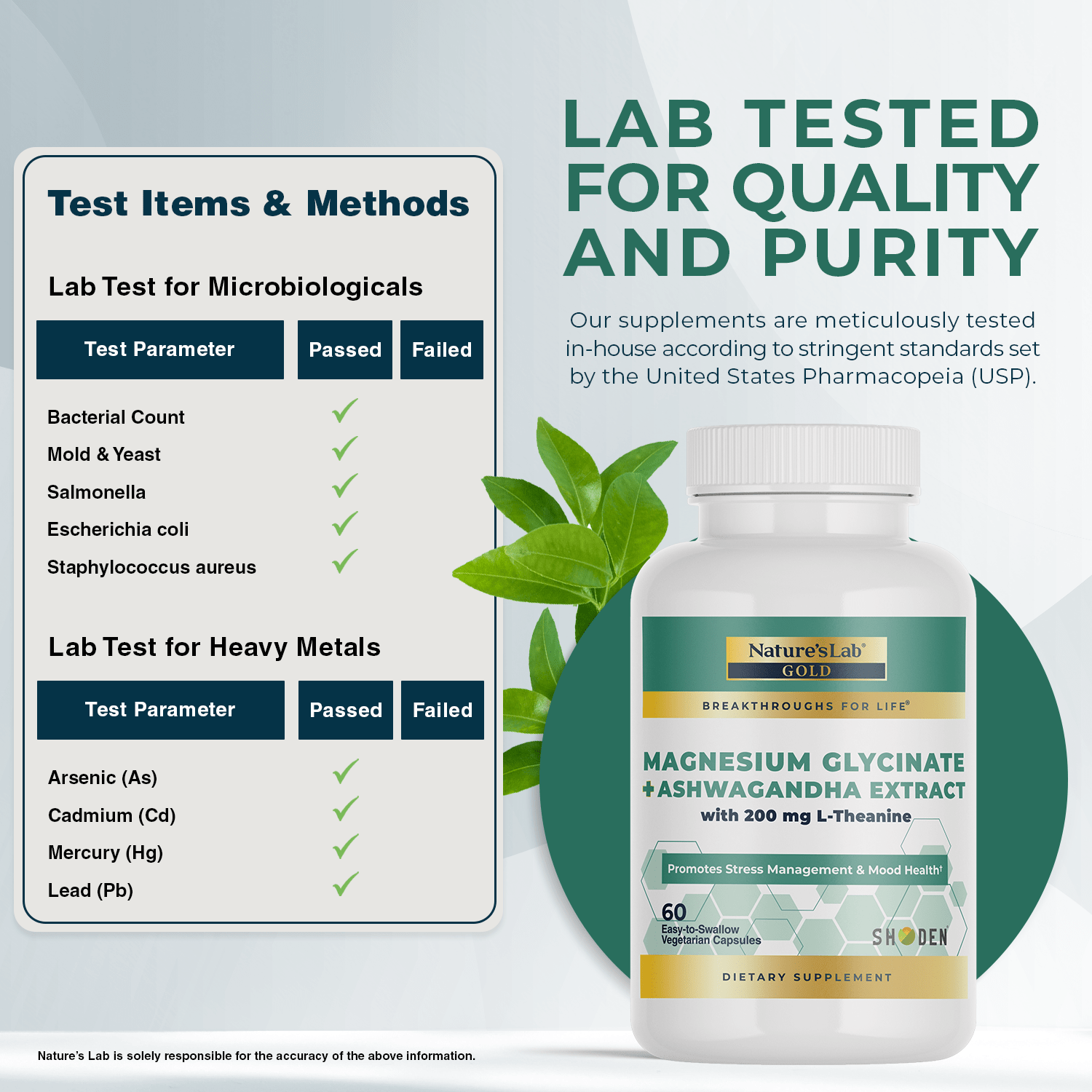 Gold Magnesium + Ashwagandha with L-Theanine - 60 Capsules