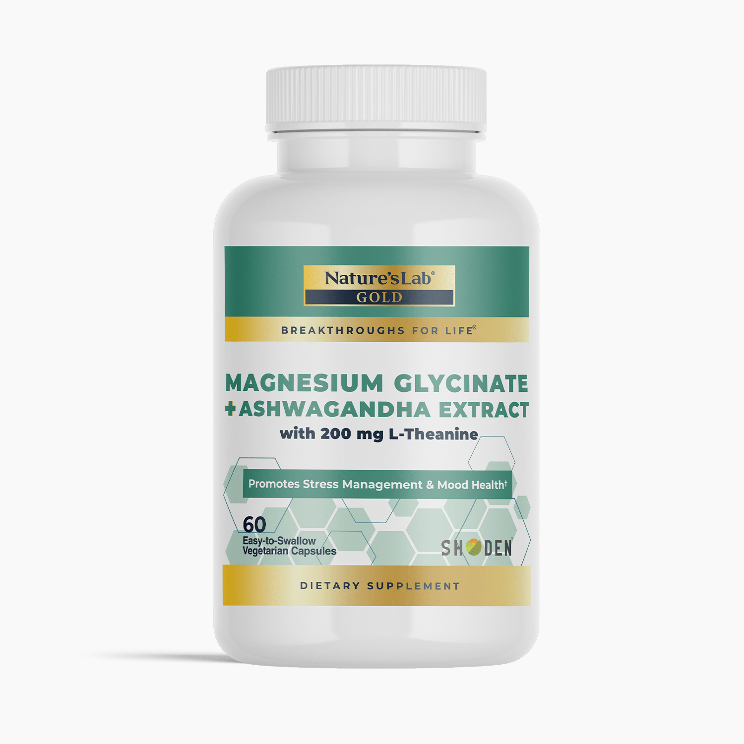 Gold Magnesium + Ashwagandha with L-Theanine - 60 Capsules