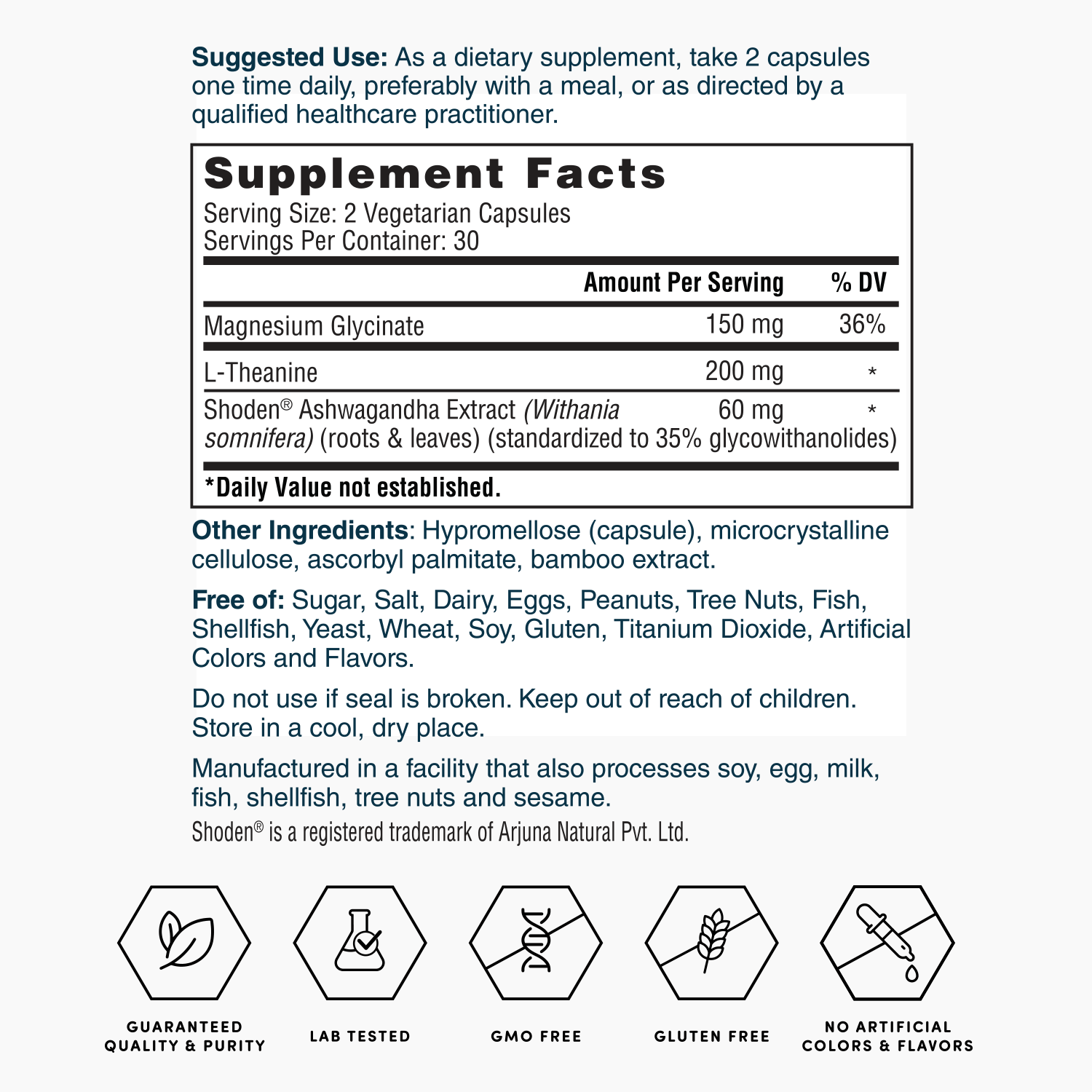 Gold Magnesium + Ashwagandha with L-Theanine - 60 Capsules