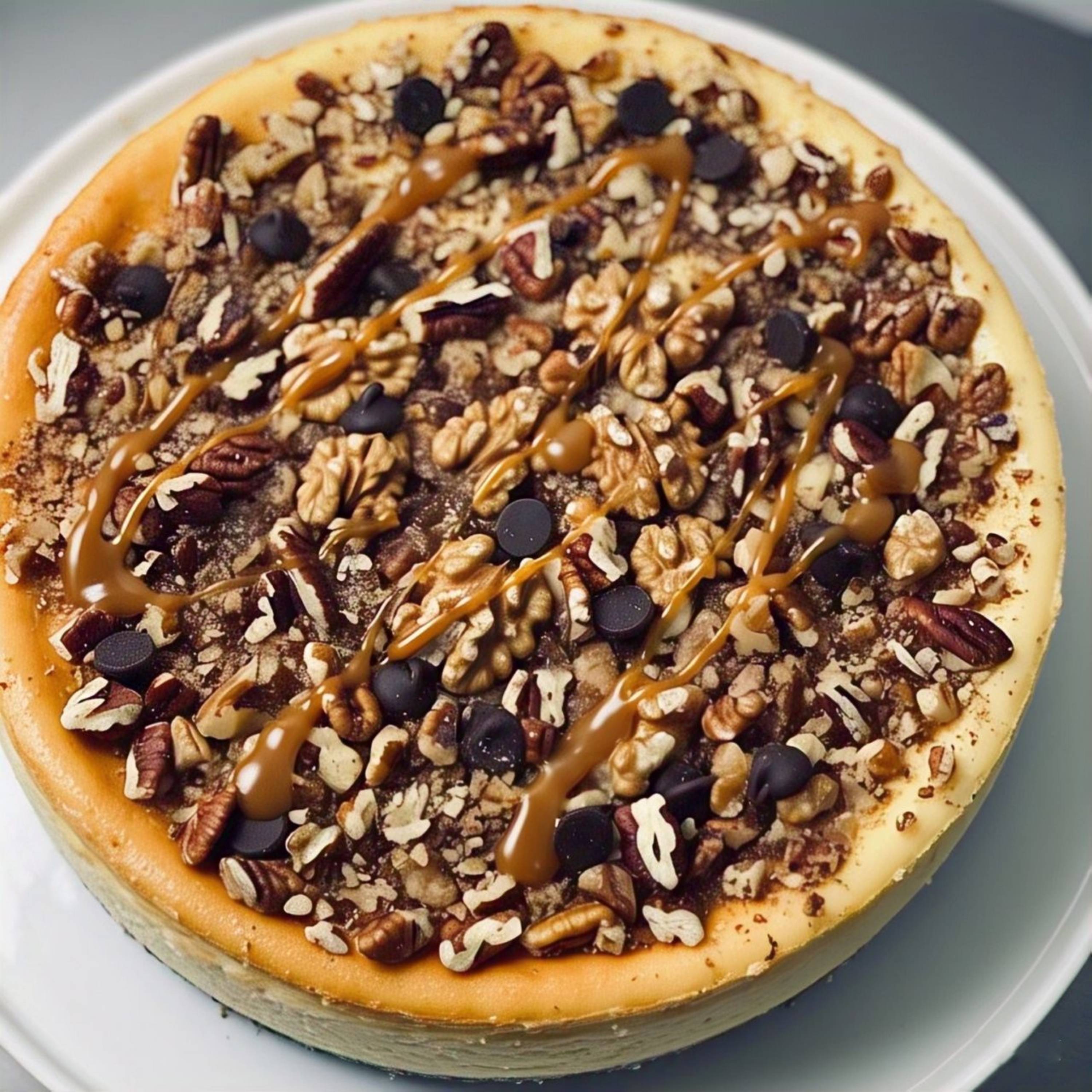 Andy Anand Sugar - Free Turtle Cheesecake, 9 - Inch, 2 lb – Caramel, Pecans & Dark Chocolate, Diabetic - Friendly, California Cream Cheese Gift