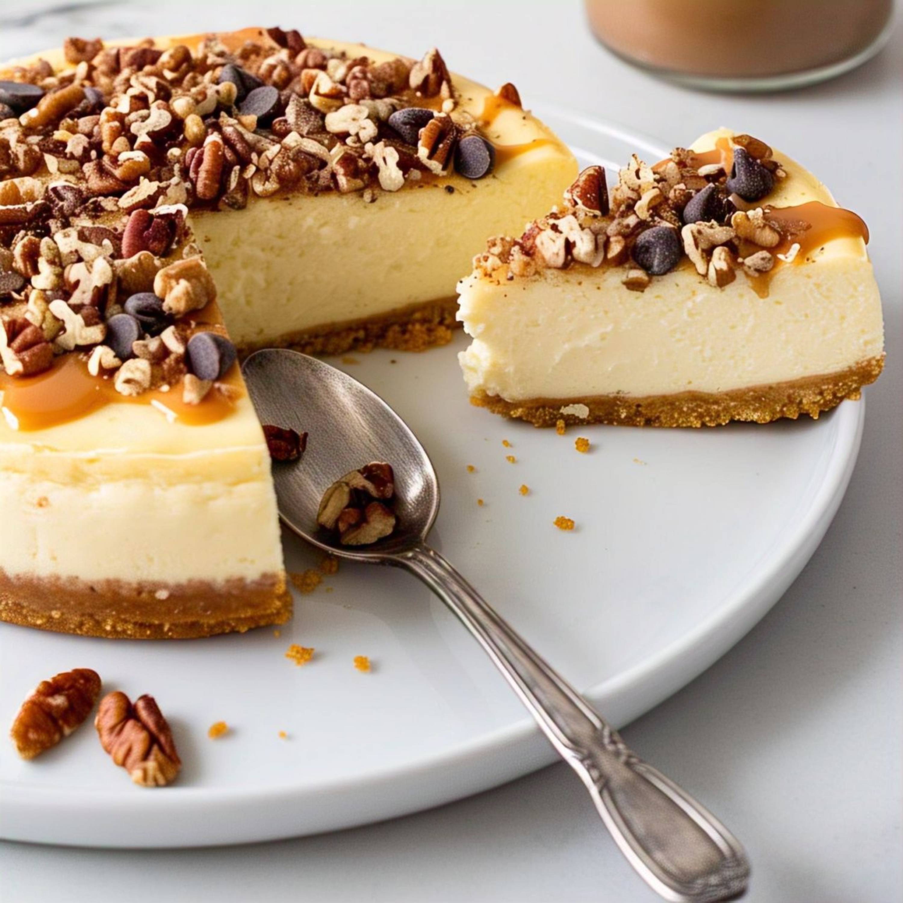 Andy Anand Sugar - Free Turtle Cheesecake, 9 - Inch, 2 lb – Caramel, Pecans & Dark Chocolate, Diabetic - Friendly, California Cream Cheese Gift