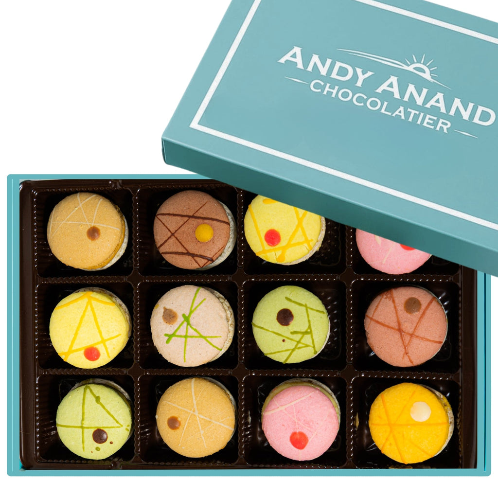 Andy Anand French Macarons, 48 - Piece Gift Box – Made Fresh Daily, Decadent Assorted Flavors, Gluten - Free – Birthday & Holiday Gift Box