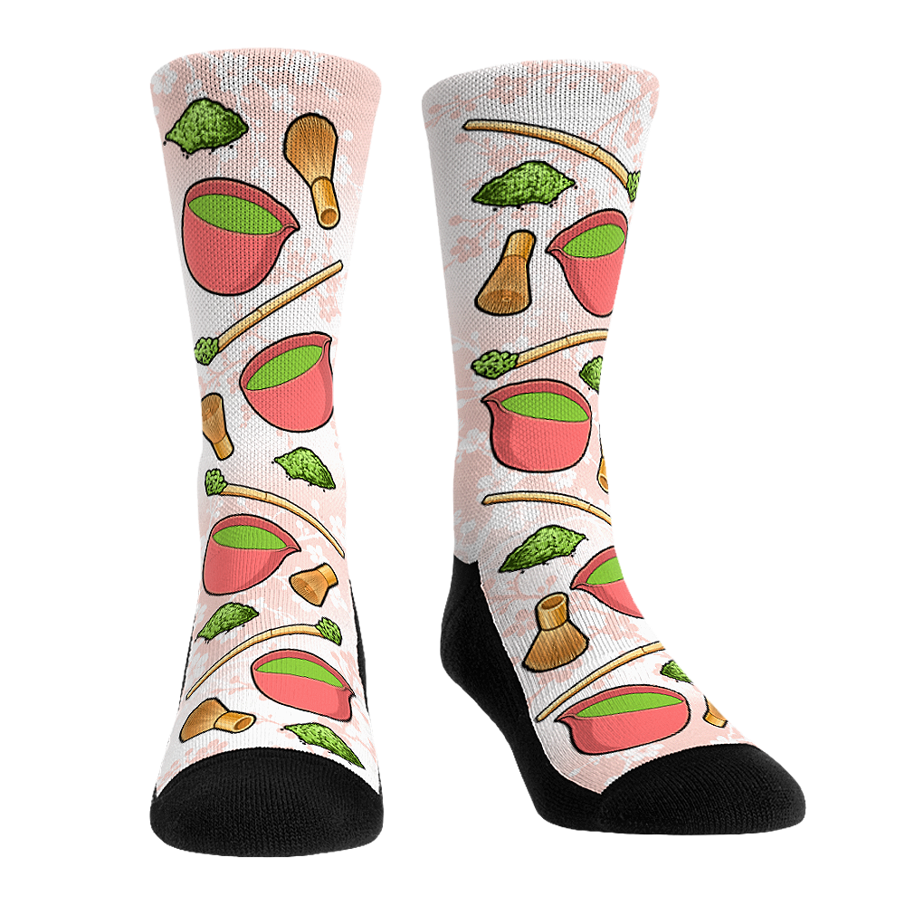 Matcha All-Over (Pink) Crew Socks