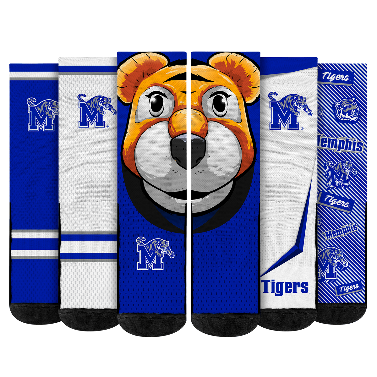 Memphis Tigers - Super Fan Crew Socks 5-Pack