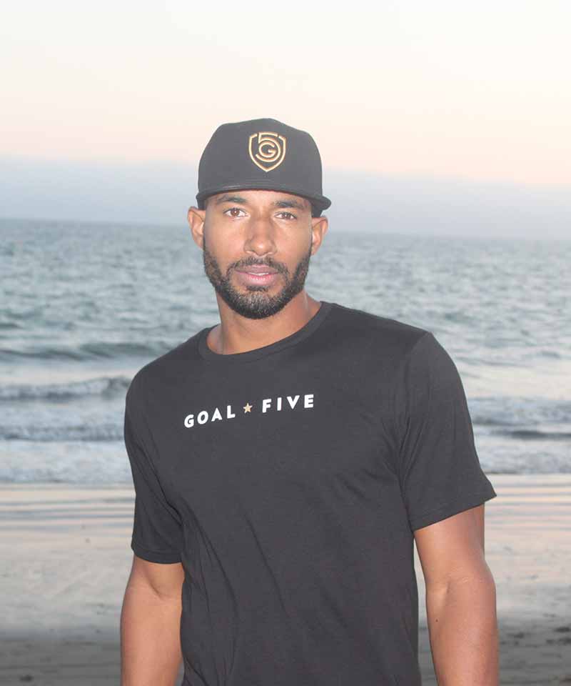 Goal Five Men's Black Cotton T - Shirt