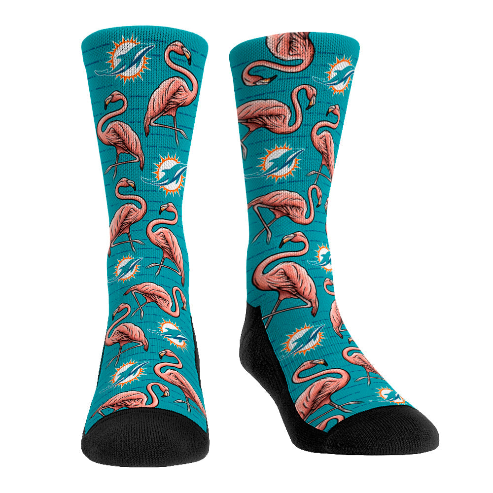 Miami Dolphins - Flamingos Crew Socks