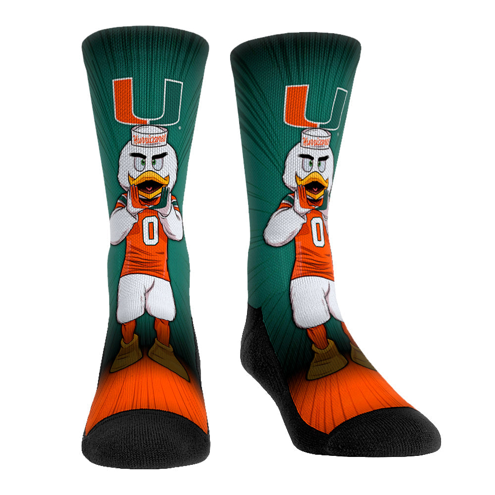 Miami Hurricanes - Mascot Pump Up! Crew Socks
