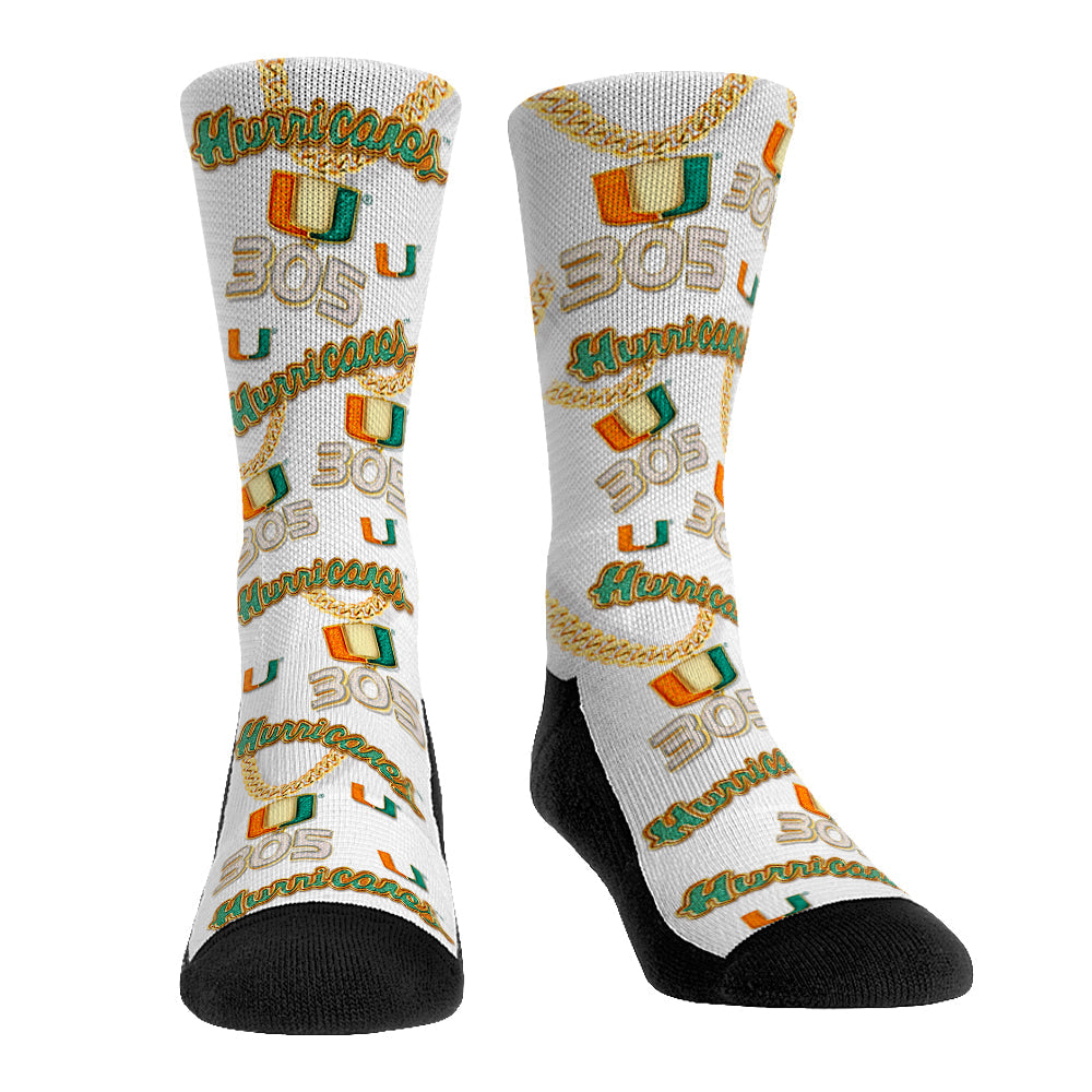 Miami Hurricanes - Turnover Chain - All-Over Crew Socks