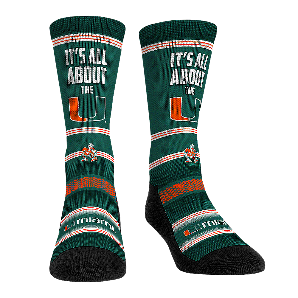 Miami Hurricanes - It's All About the U Crew Socks