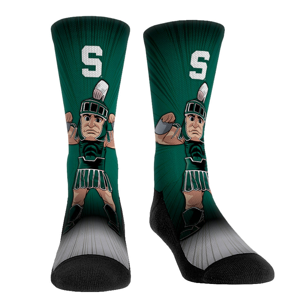 Michigan State Spartans - Mascot Pump Up! Crew Socks