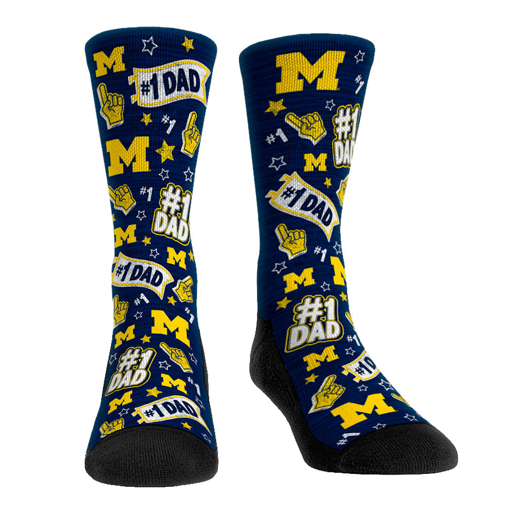 Michigan Wolverines - #1 Dad Crew Socks