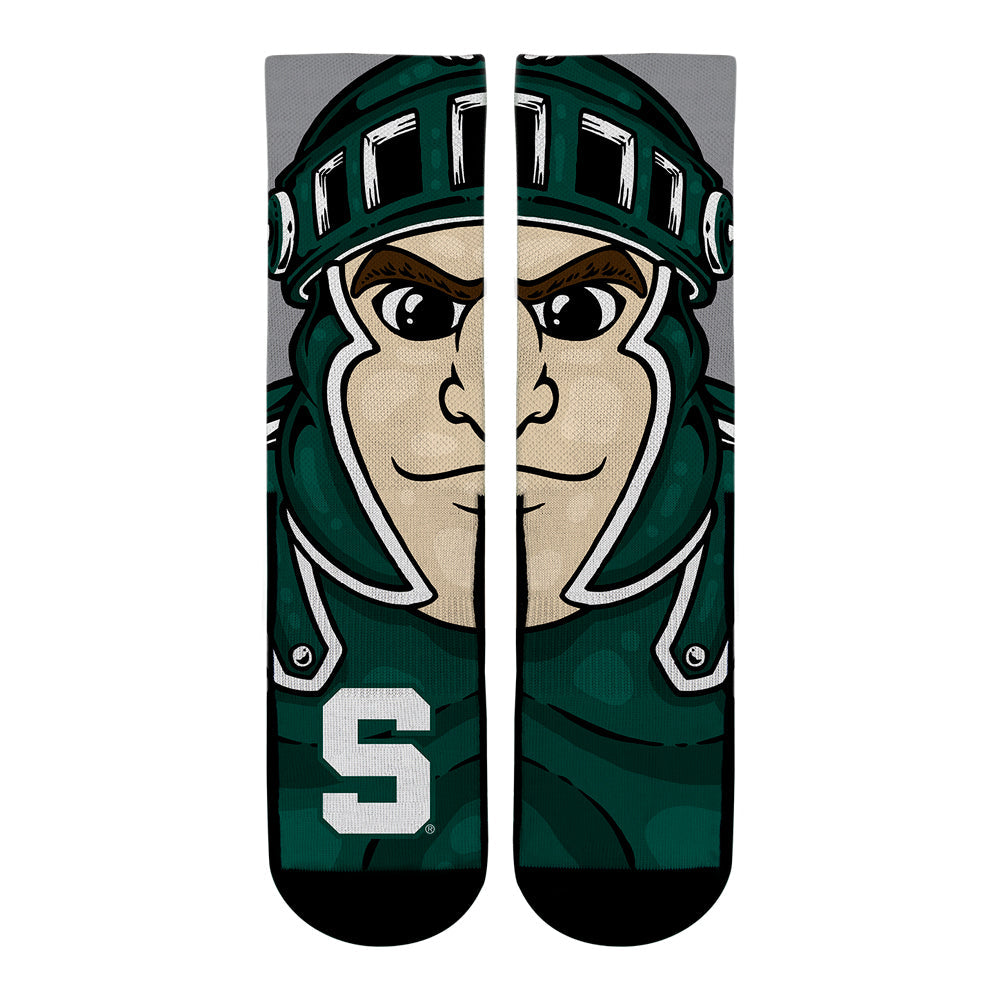 Michigan State Spartans - Sparty Mascot Crew Socks