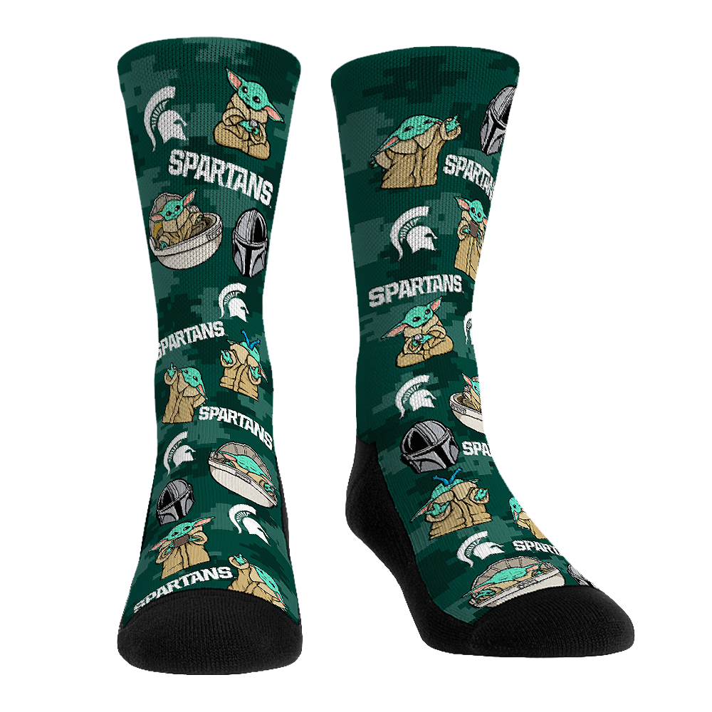 Michigan State Spartans - Star Wars - Grogu All-Over Crew Socks