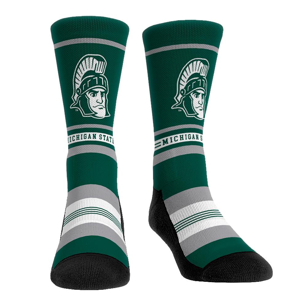 Michigan State Spartans - Game Face Mascot Crew Socks