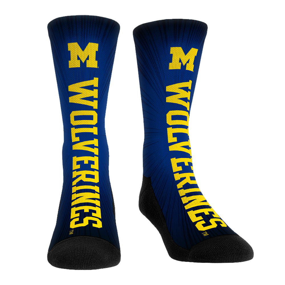 Michigan Wolverines - Pump Up Crew Socks