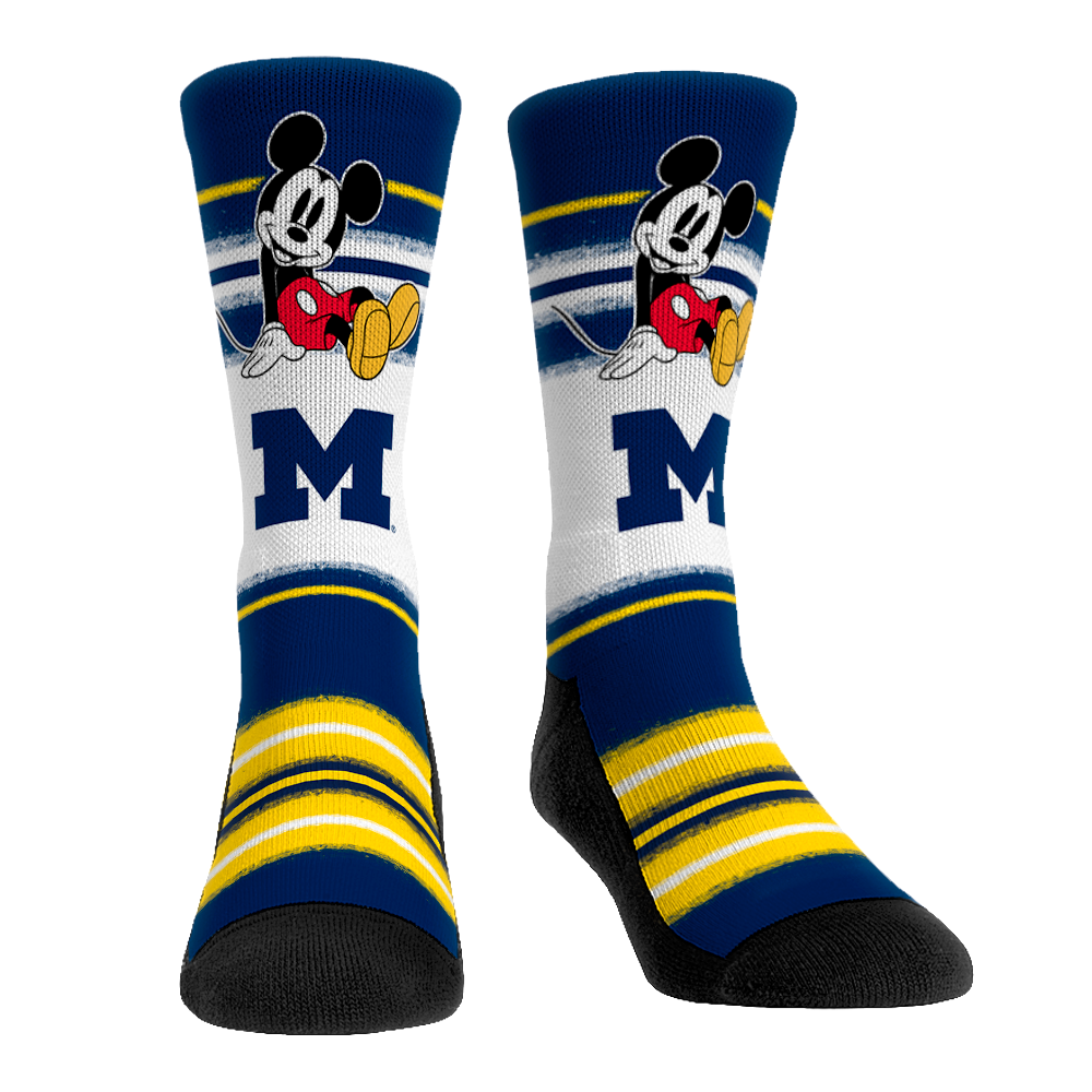 Michigan Wolverines - Disney - Sit Stripe Crew Socks