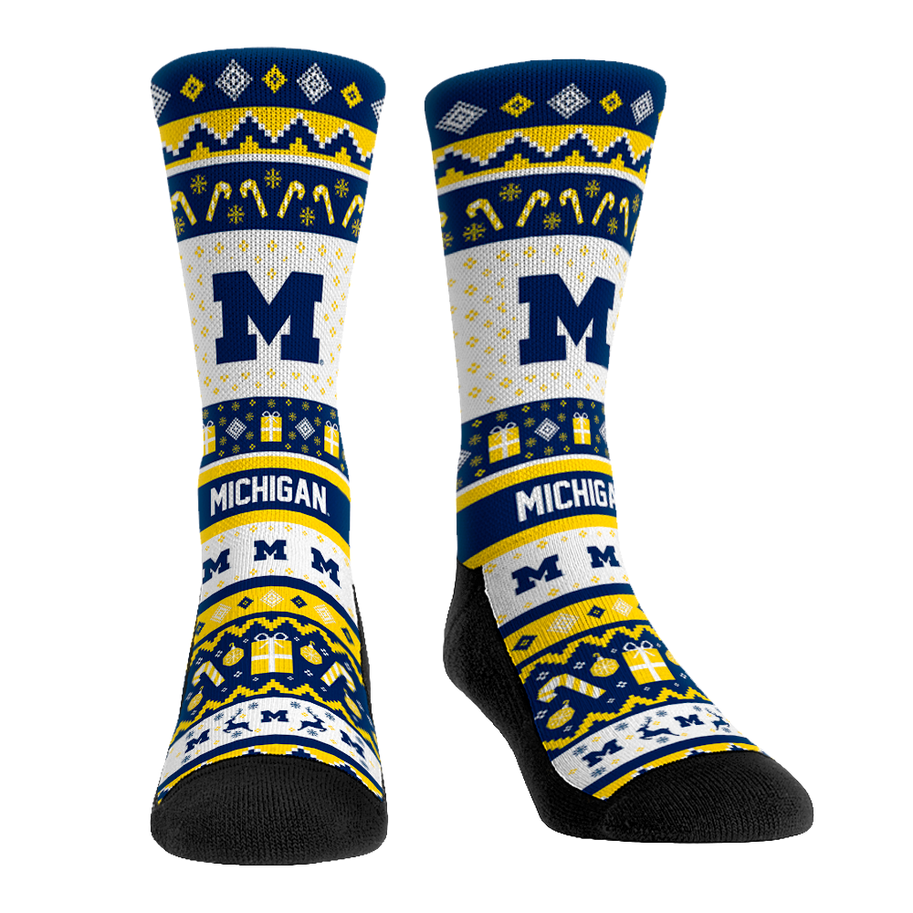 Michigan Wolverines - Tacky Sweater Crew Socks