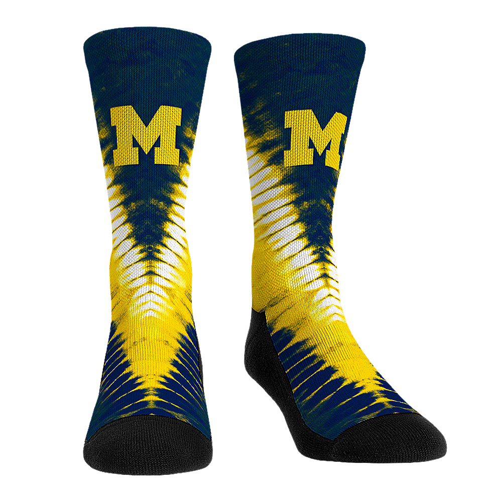 Michigan Wolverines - V Shape Tie Dye Crew Socks