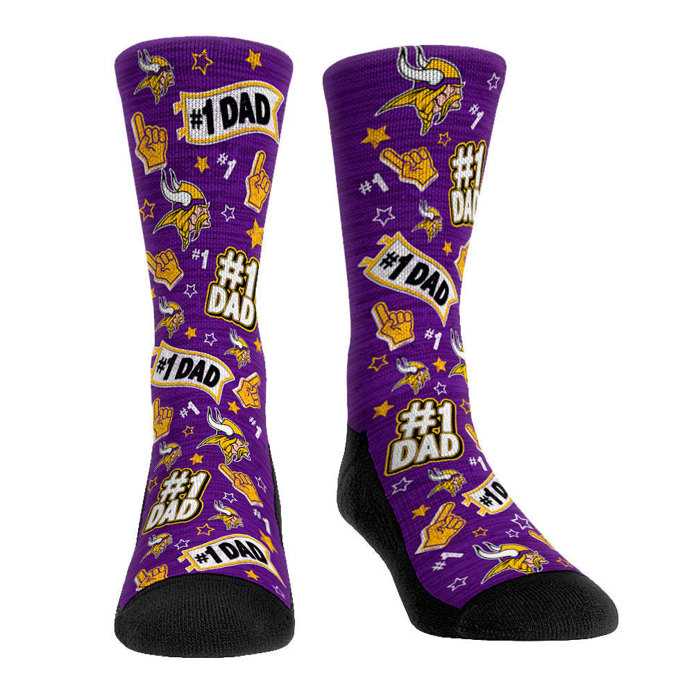 Minnesota Vikings - #1 Dad Crew Socks