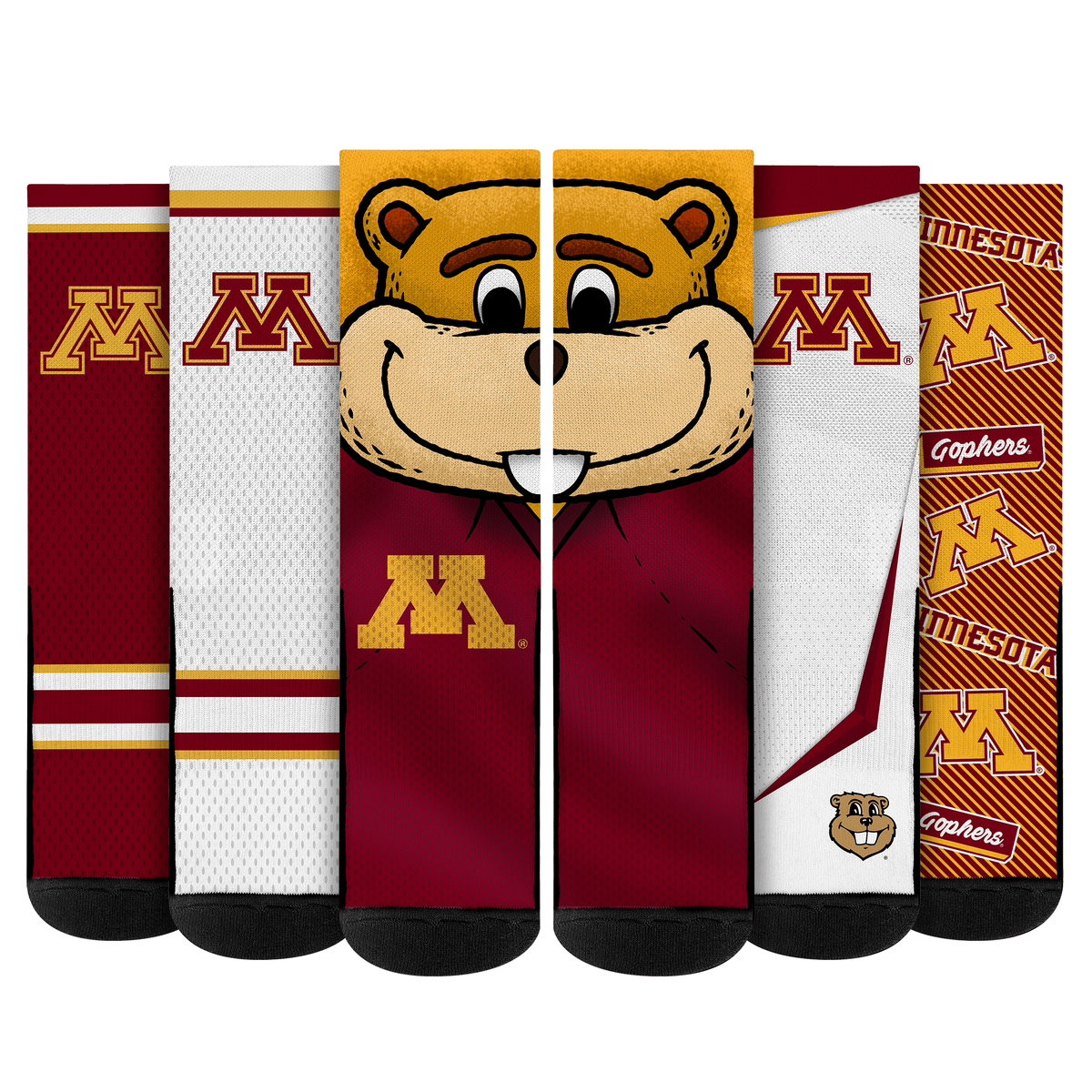 Minnesota Golden Gophers - Super Fan Crew Socks 5-Pack