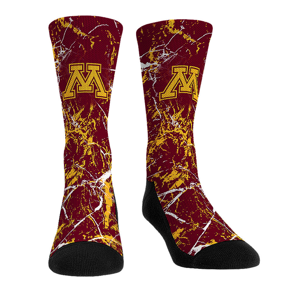 Minnesota Golden Gophers - Cracked Marble Crew Socks