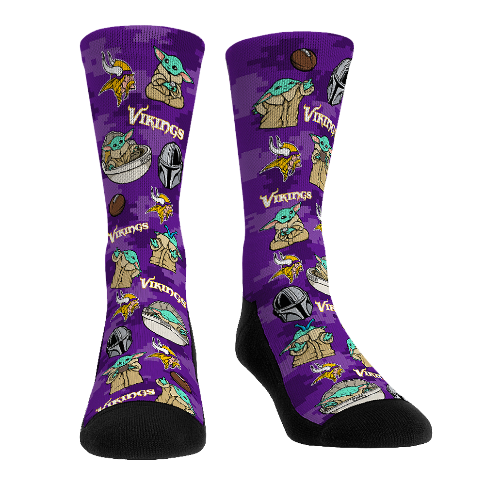Minnesota Vikings - Star Wars - Grogu All-Over Crew Socks