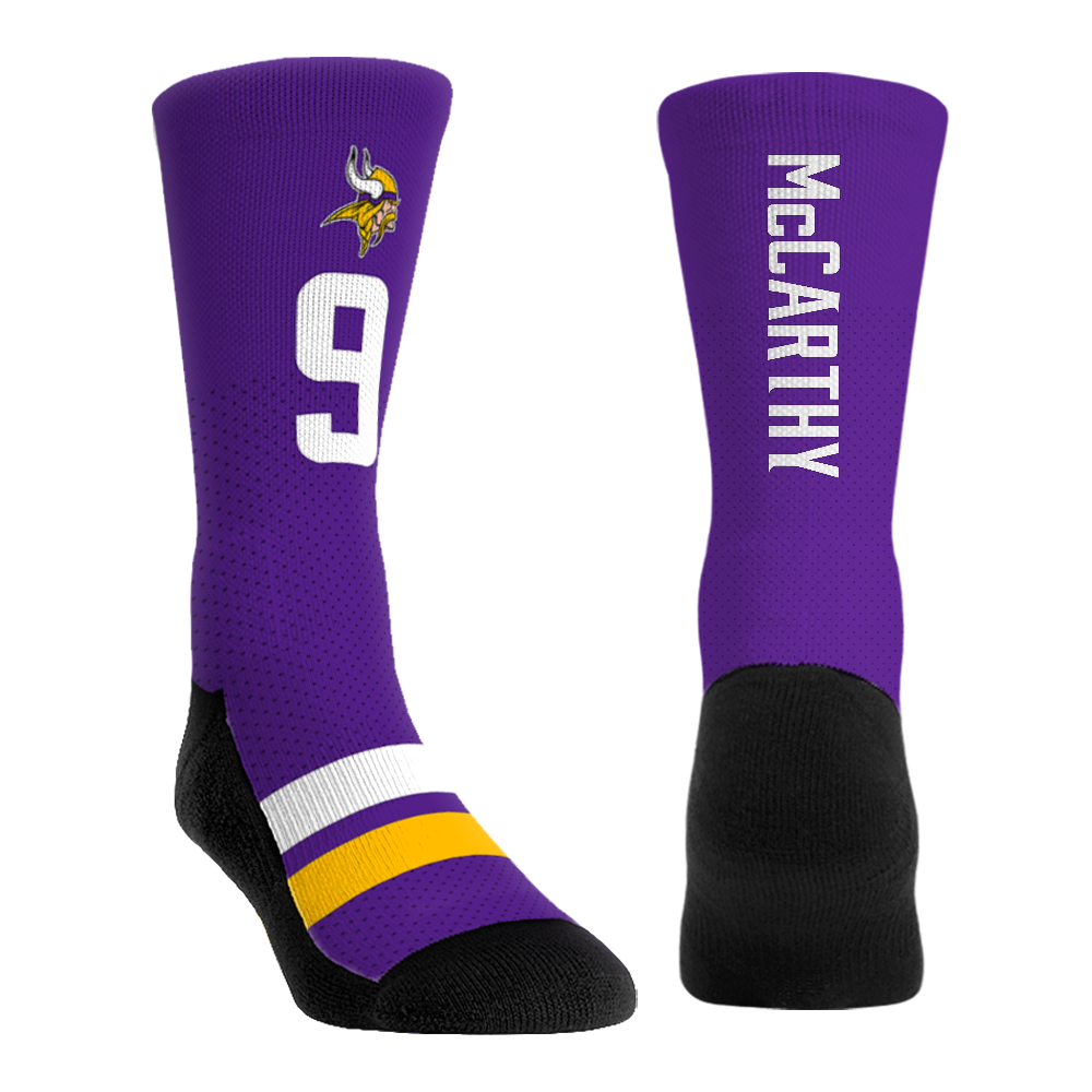 J.J. McCarthy - Minnesota Vikings - Jersey (Purple) Crew Socks