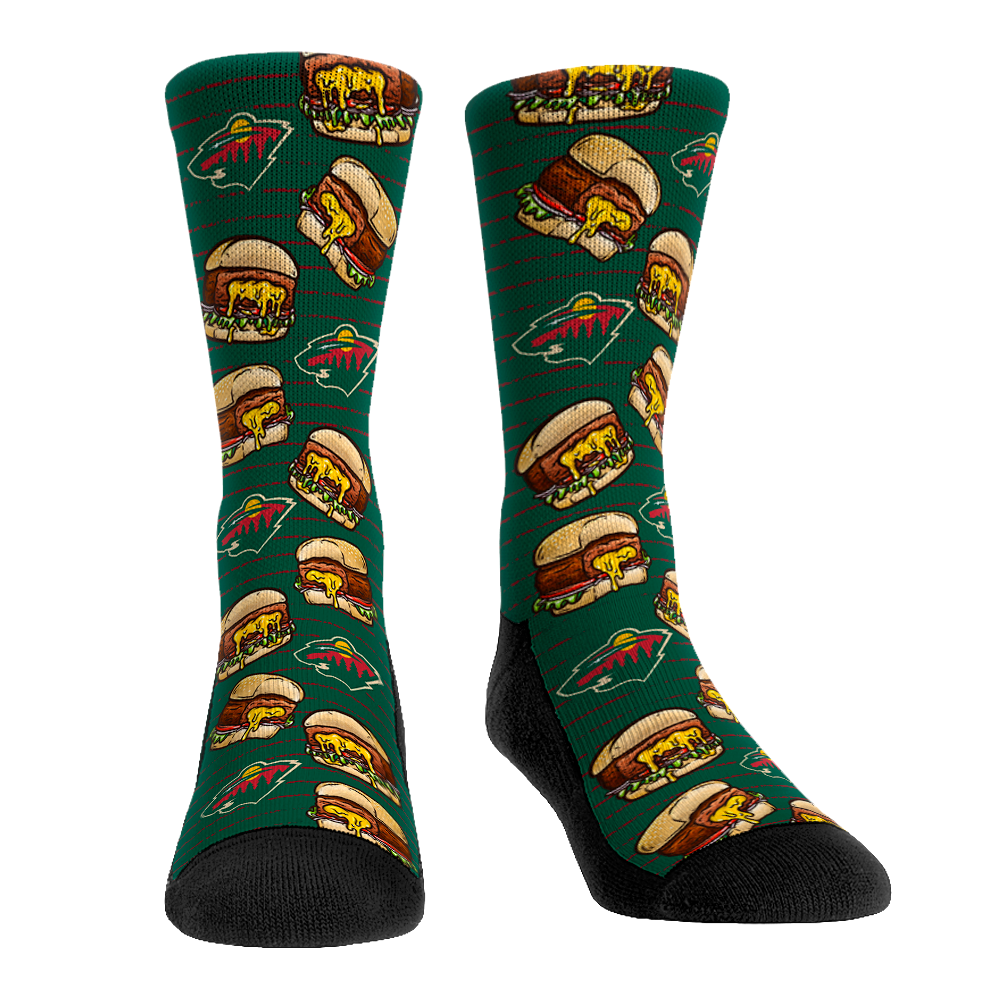 Minnesota Wild - Juicy Lucy Burger Crew Socks